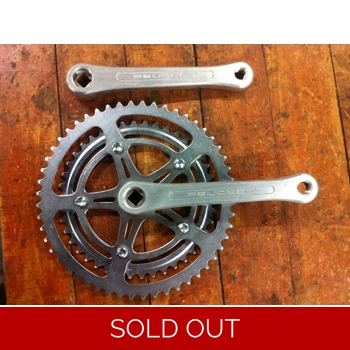 SR Peugeot Aluminum Double Crankset 170mm 42/52 Tooth - NOS